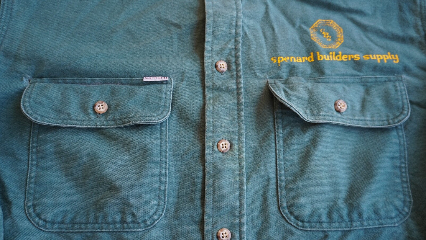 Vintage 90's Carhartt "Spenard Builders Supply" Button Up Work Shirt
