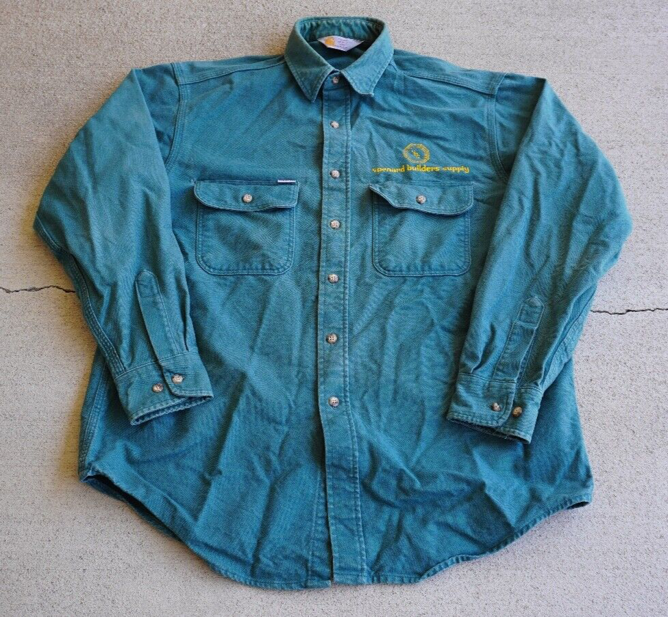 Vintage 90's Carhartt "Spenard Builders Supply" Button Up Work Shirt