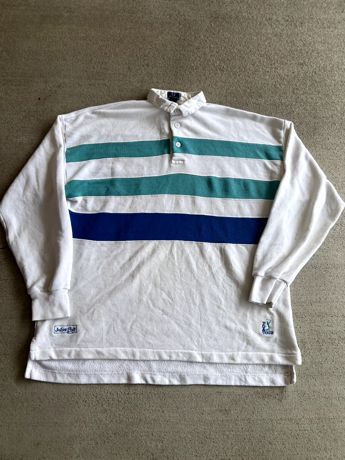 Vintage 90's Joliet Golf "PGA Tour" Striped Rugby Shirt