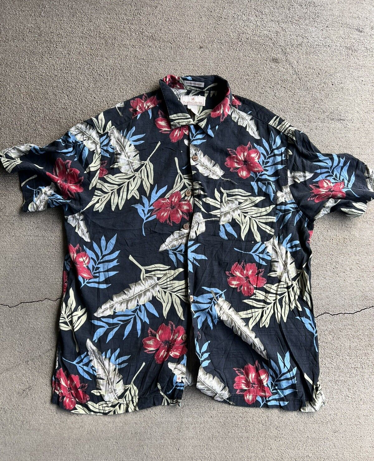 Vintage Y2K Silk Hawaiian Button Up Shirt