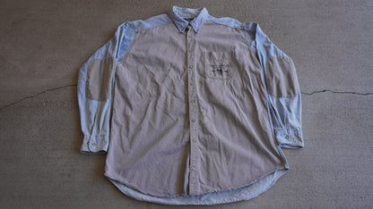 Vintage 90's Woolrich "North American Sportsman" Graphic Denim Button Down Shirt