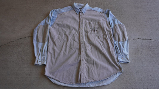 Vintage 90's Woolrich "North American Sportsman" Graphic Denim Button Down Shirt