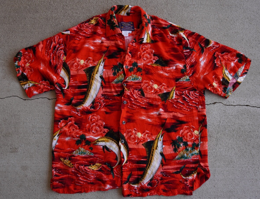 Vintage 90's BASIX Marlin Hawaiian Shirt